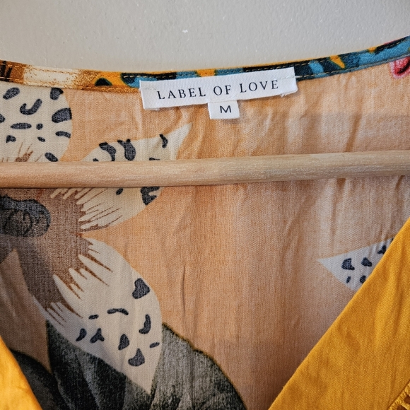 Label Of Love Tropical Floral Print Casual Short Sleeve Mini Dress Size Medium - Picture 6 of 13